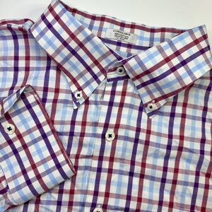 Peter Millar Men's XL Cotton Multicolor‎ Checks Long Sleeve Button Front Shirt